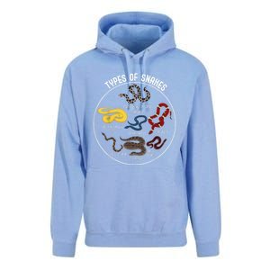 Ypes Of Snakes Educational Serpent 7 Different Snake Unisex Surf Hoodie