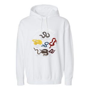 Ypes Of Snakes Educational Serpent 7 Different Snake Garment-Dyed Fleece Hoodie