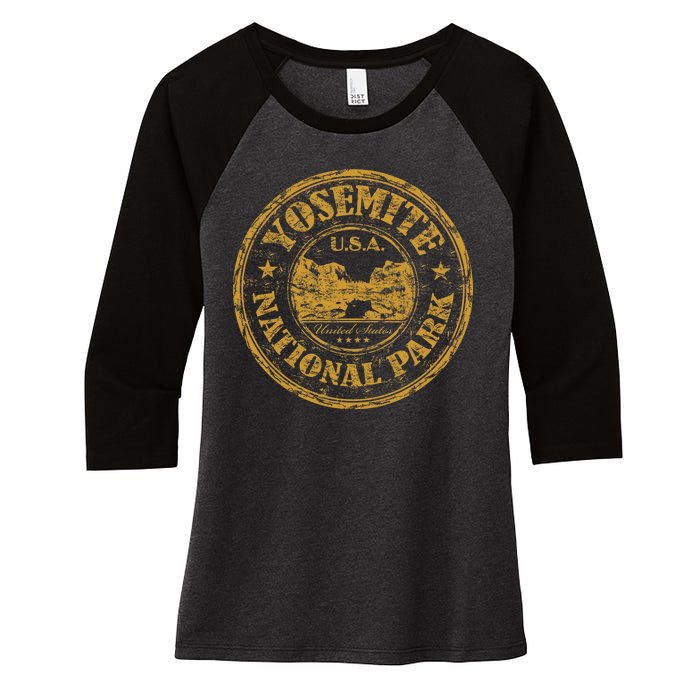 Yosemite National Park Women's Tri-Blend 3/4-Sleeve Raglan Shirt