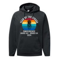 Year Of The Cicada Convergence Brood Xiii Brood Xix 2024 Performance Fleece Hoodie