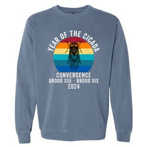 Year Of The Cicada Convergence Brood Xiii Brood Xix 2024 Garment-Dyed Sweatshirt