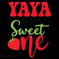 Yaya Of The Sweet One Strawberry Summer First Birthday Flat Bill Trucker Hat