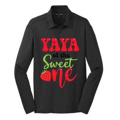 Yaya Of The Sweet One Strawberry Summer First Birthday Silk Touch Performance Long Sleeve Polo