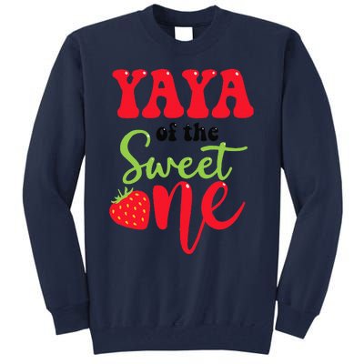 Yaya Of The Sweet One Strawberry Summer First Birthday Tall Sweatshirt