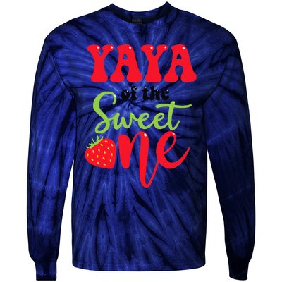 Yaya Of The Sweet One Strawberry Summer First Birthday Tie-Dye Long Sleeve Shirt