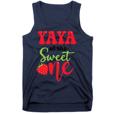 Yaya Of The Sweet One Strawberry Summer First Birthday Tank Top