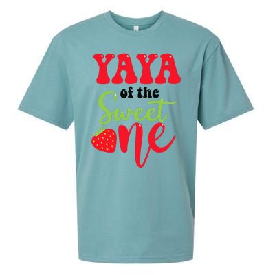 Yaya Of The Sweet One Strawberry Summer First Birthday Sueded Cloud Jersey T-Shirt