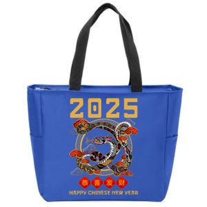 Year Of The Snake 2025 Zodiac Happy Chinese New Year 2025 Zip Tote Bag