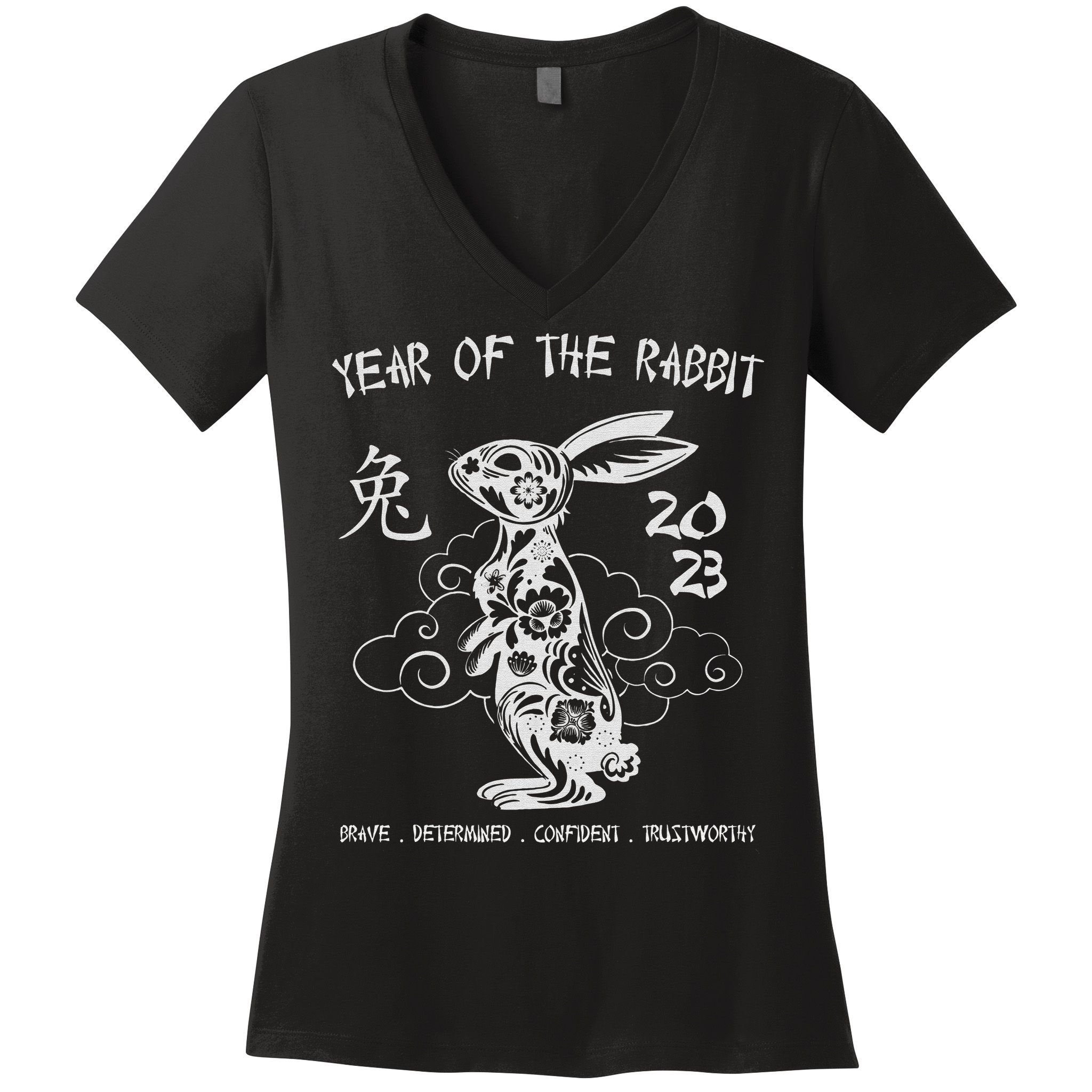 Year Of The Rabbit Chinese Zodiac Chinese New Year Women's V-Neck T-Shirt