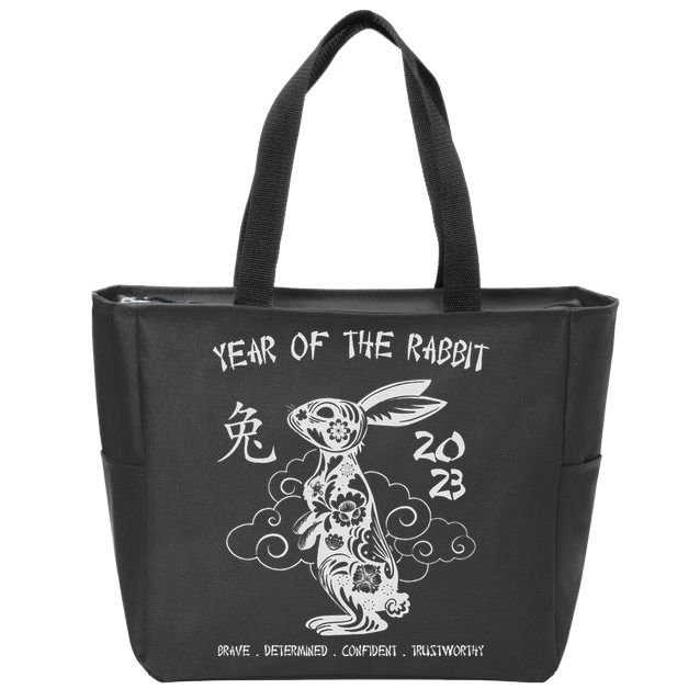 Year Of The Rabbit Chinese Zodiac Chinese New Year Zip Tote Bag