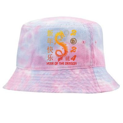 Year Of The Dragon 2024 Zodiac Chinese New Year 2024 Tie-Dyed Bucket Hat