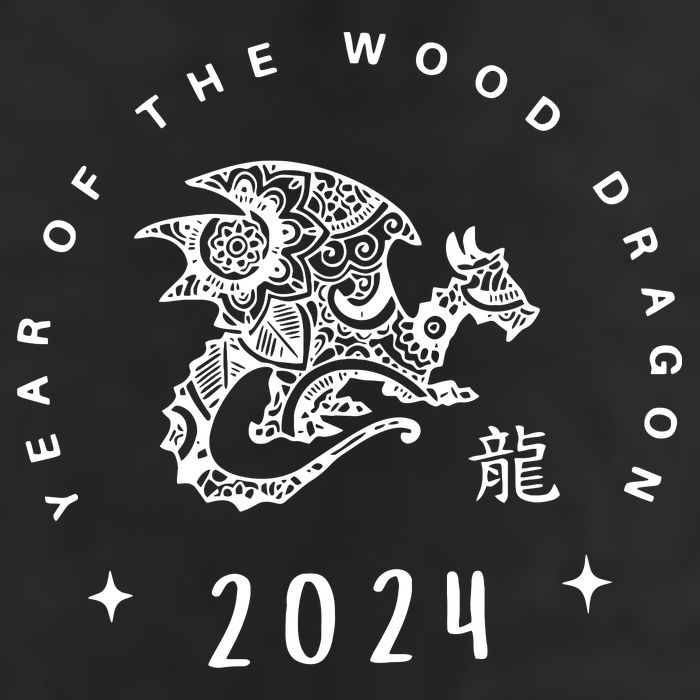 Year Of The Dragon 2024 Zodiac Chinese New Year 2024 7 Panel Mesh Trucker Snapback Hat