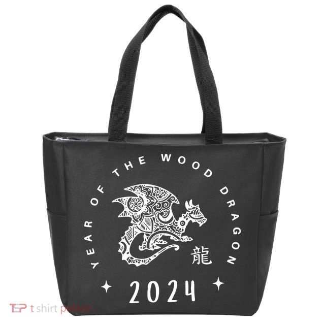 Year Of The Dragon 2024 Zodiac Chinese New Year 2024 Zip Tote Bag