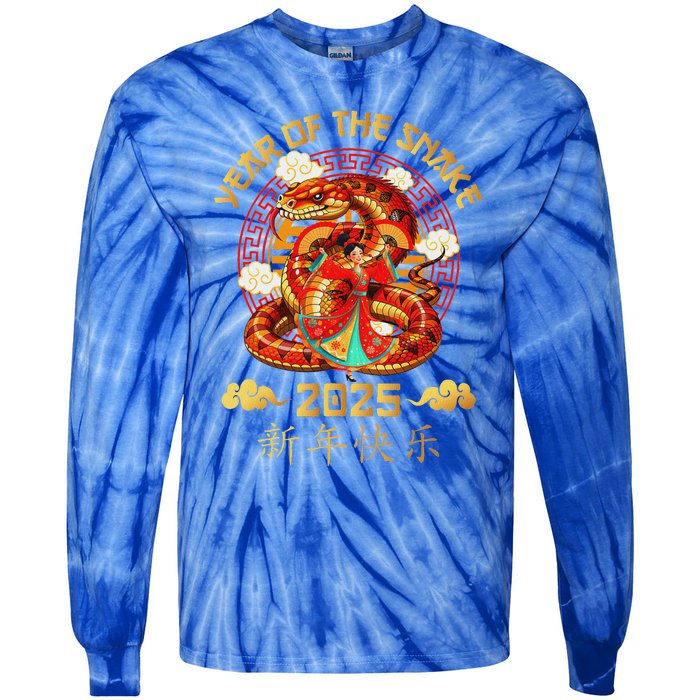 Year Of The Snake Zodiac Sign Tie-Dye Long Sleeve Shirt