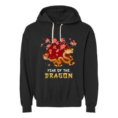 Year Of The Dragon 2024 Lunar New Year Chinese New Year 2024  Garment-Dyed Fleece Hoodie