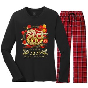 Year Of The Snake 2025 Lunar New Year Chinese New Year 2025 Women's Long Sleeve Flannel Pajama Set 