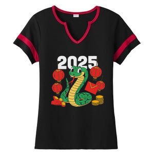 Year Of The Snake 2025 Lunar New Year Chinese New Year 2025 Ladies Halftime Notch Neck Tee