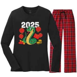 Year Of The Snake 2025 Lunar New Year Chinese New Year 2025 Women's Long Sleeve Flannel Pajama Set 