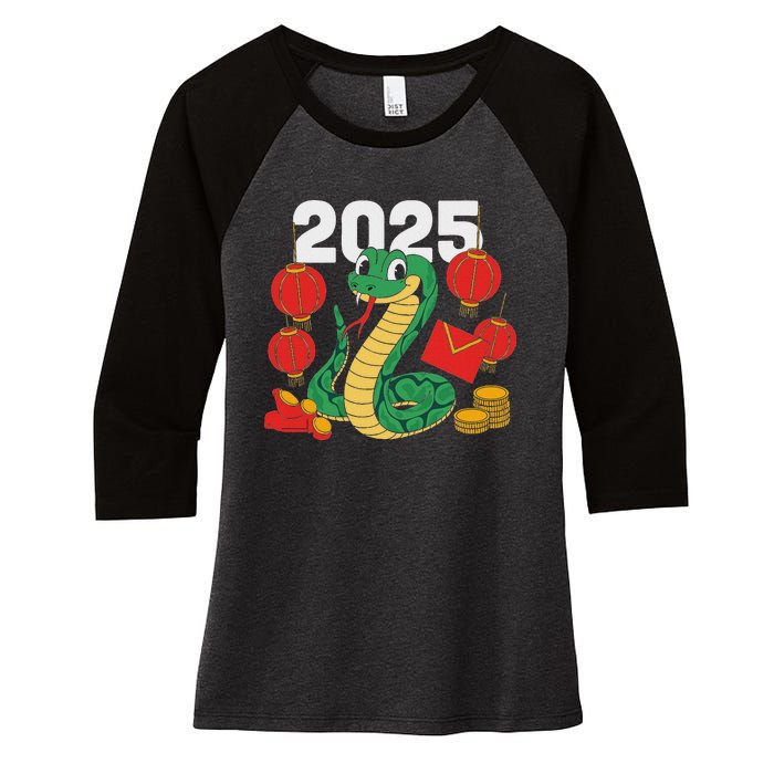 Year Of The Snake 2025 Lunar New Year Chinese New Year 2025 Women's Tri-Blend 3/4-Sleeve Raglan Shirt