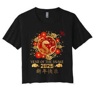 Year Of The Snake 2025 Lunar New Year Chinese New Year 2025 Women's Crop Top Tee