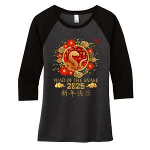 Year Of The Snake 2025 Lunar New Year Chinese New Year 2025 Women's Tri-Blend 3/4-Sleeve Raglan Shirt