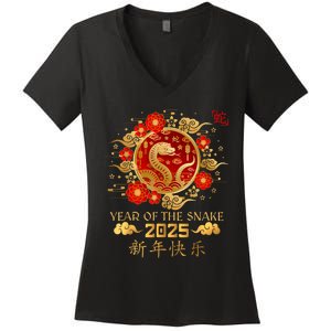 Year Of The Snake 2025 Lunar New Year Chinese New Year 2025 Women's V-Neck T-Shirt