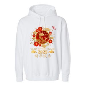 Year Of The Snake 2025 Lunar New Year Chinese New Year 2025 Garment-Dyed Fleece Hoodie