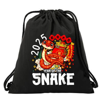 Year Of The Snake 2025 Chinese New Year 2025 Red Snake Drawstring Bag