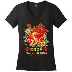 Year Of The Snake 2025 Lunar New Year Chinese New Year 2025 Women's V-Neck T-Shirt