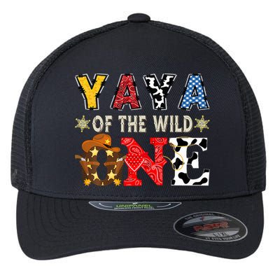 Yaya Of The Wild One 1st Birthday Western Cowboy Flexfit Unipanel Trucker Cap