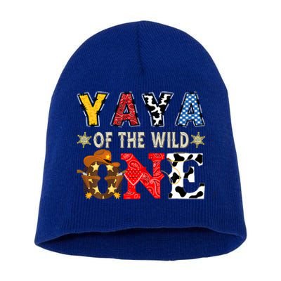 Yaya Of The Wild One 1st Birthday Western Cowboy Short Acrylic Beanie