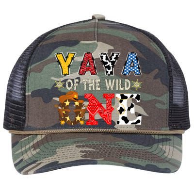 Yaya Of The Wild One 1st Birthday Western Cowboy Retro Rope Trucker Hat Cap