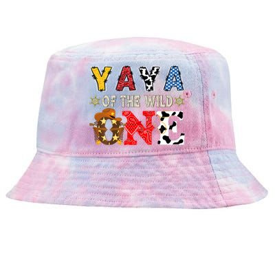 Yaya Of The Wild One 1st Birthday Western Cowboy Tie-Dyed Bucket Hat