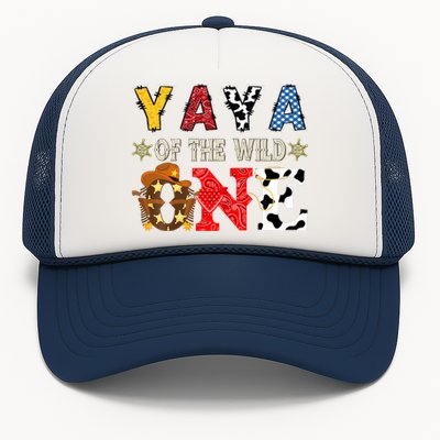 Yaya Of The Wild One 1st Birthday Western Cowboy Trucker Hat