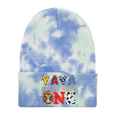 Yaya Of The Wild One 1st Birthday Western Cowboy Tie Dye 12in Knit Beanie