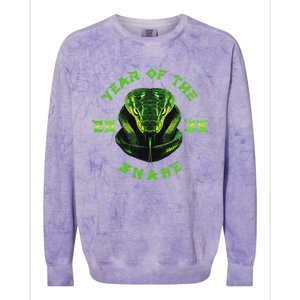 Year Of The Green Snake 2025 Chinese Zodiac Colorblast Crewneck Sweatshirt