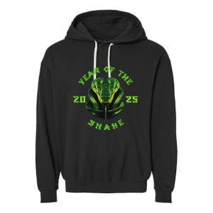 Year Of The Green Snake 2025 Chinese Zodiac Garment-Dyed Fleece Hoodie