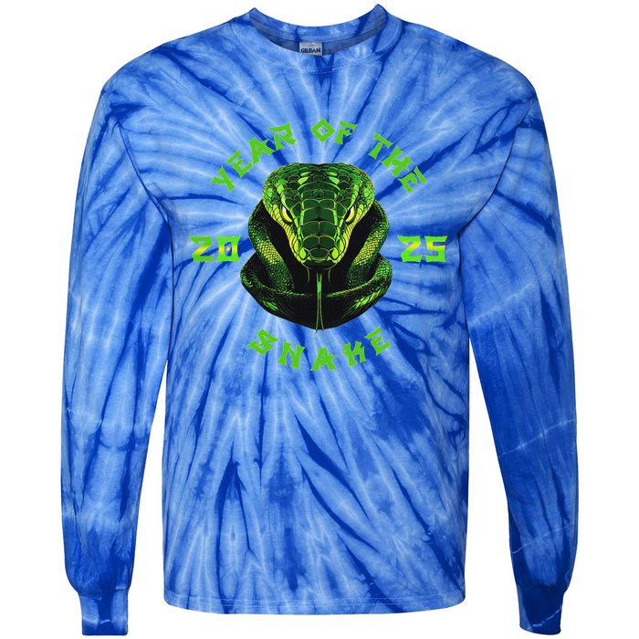 Year Of The Green Snake 2025 Chinese Zodiac Tie-Dye Long Sleeve Shirt