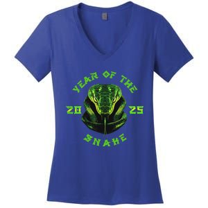 Year Of The Green Snake 2025 Chinese Zodiac Women's V-Neck T-Shirt