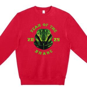 Year Of The Green Snake 2025 Chinese Zodiac Premium Crewneck Sweatshirt