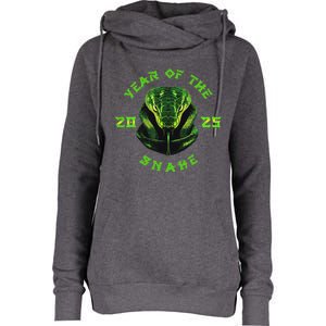 Year Of The Green Snake 2025 Chinese Zodiac Womens Funnel Neck Pullover Hood