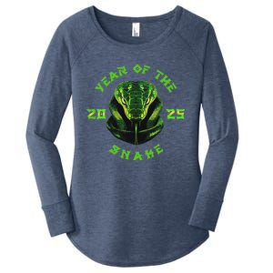 Year Of The Green Snake 2025 Chinese Zodiac Women's Perfect Tri Tunic Long Sleeve Shirt