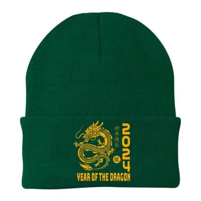 Year Of The Dragon 2024 Lunar New Year Chinese Print Knit Cap Winter Beanie