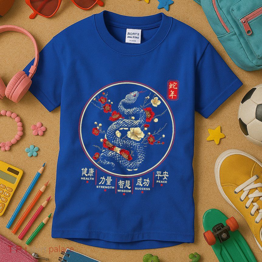 Year Of The Snake 2025 Chinese New Year Kids T-Shirt