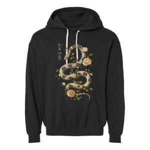 Year Of The Snake 2025 Chinese New Year Garment-Dyed Fleece Hoodie