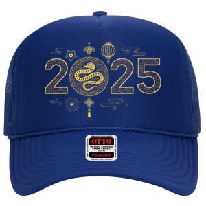 Year Of The Snake 2025 High Crown Mesh Back Trucker Hat