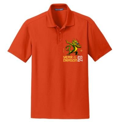 Year Of The Dragon 2024 Chinese New Year 2024 Dry Zone Grid Polo