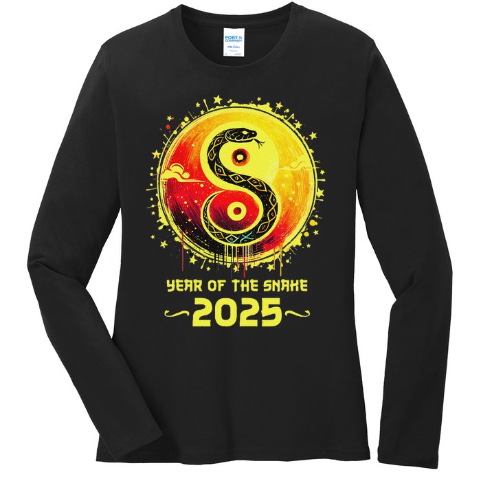 Year Of The Snake 2025 Lunar New Year Chinese New Year 2025 Ladies Long Sleeve Shirt