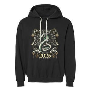 Year Of The Snake 2025 Chinese New Year Garment-Dyed Fleece Hoodie