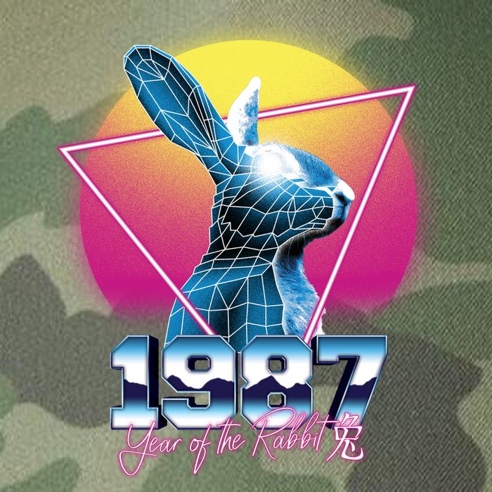 Year Of The Rabbit – Chinese Zodiac – Synthwave Style Legacy Tie Dye Trucker Hat